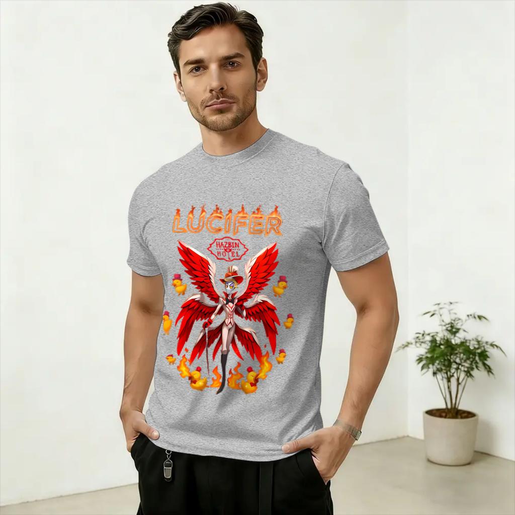 Hazbins Hoteling Vox T Shirt Unisexs Cotton Novelty TShirts Round Collar Tees Short Sleeve Tops 4XL 5XL 6XL