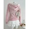Cute Leopard Pint Hooded Y2k Clothes Aesthetic Vintage Kpop Women's Sweatshirts Zip-up Grunge Gyaru Hoody Gothic