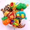 9Pcs Resin Colorful Car Turkeys Owl Grass House Pumpkin Fruit Drink Figurine Flatback Stone Decor DIY Halloween Scrapbook