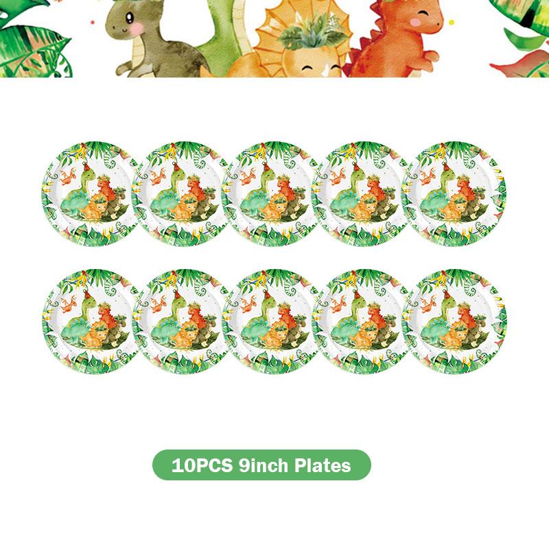Dinosaur Birthday Decoration Party Supplies Set Cup Plate Tablecloth Dinosaur Balloons Happy Banner Cake Topper for Kids Favors
