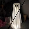 Glowing Ghost Decoration Halloween Light-Up Decoration, Spooky Witch Hat Ornament with LED Yard Light, Broom Decor for Outdoor Lawn Porch Holiday