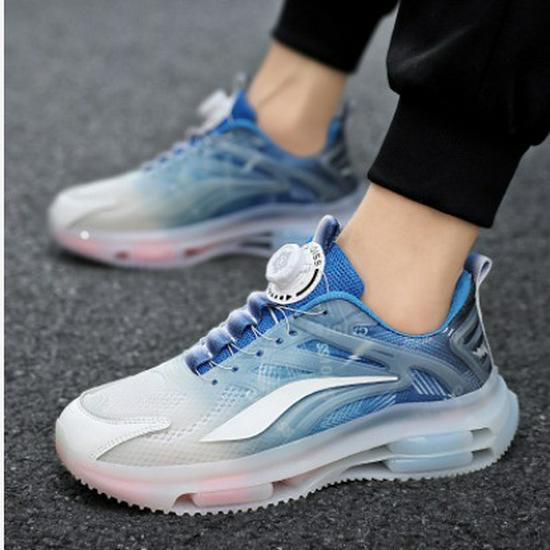 Men's Breathable Mesh Running Shoes with Air Cushion and Shock Absorption for Junior High, Autumn/Winter.