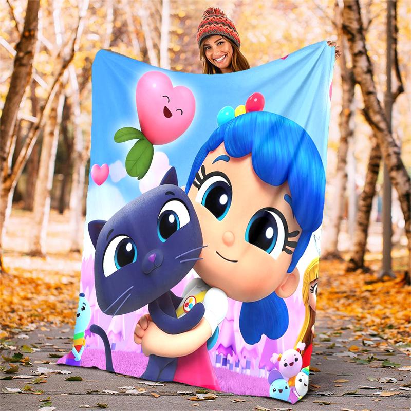True and the Rainbow Kingdom Flannel Blanket Soft Warm All-Season Throw, Design for Camping, Car Travel, Hiking Sofa, Bed, Perfect Gift for Parties