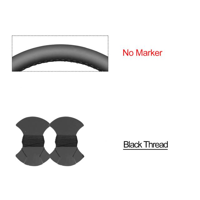 Black Faux Leather Car Steering Wheel Cover For Ford Mustang 2005 2006 2007 2008 20009 2010 2011 2012 Black Thread