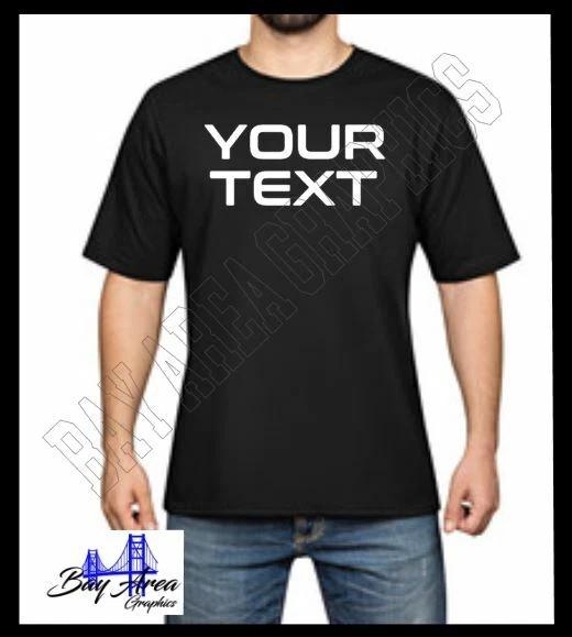 Personalized Black T-Shirt your Text-Logo-Design-Team White Design 100%Cotton 3XL