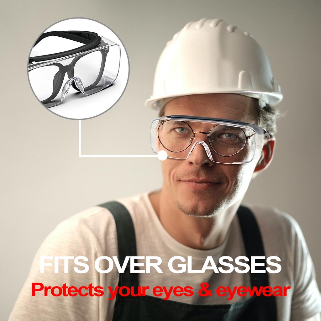 3pcs Anti-fog Safety Glasses Transparent Lens Blue Light Blocking Unisex Protective Glasses