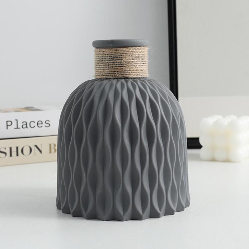 1Pc Water Ripple Plastic Vase Wave Flower Pot Arrangement Modern Nordic Style Home Living Room Desktop Decoration Ornament