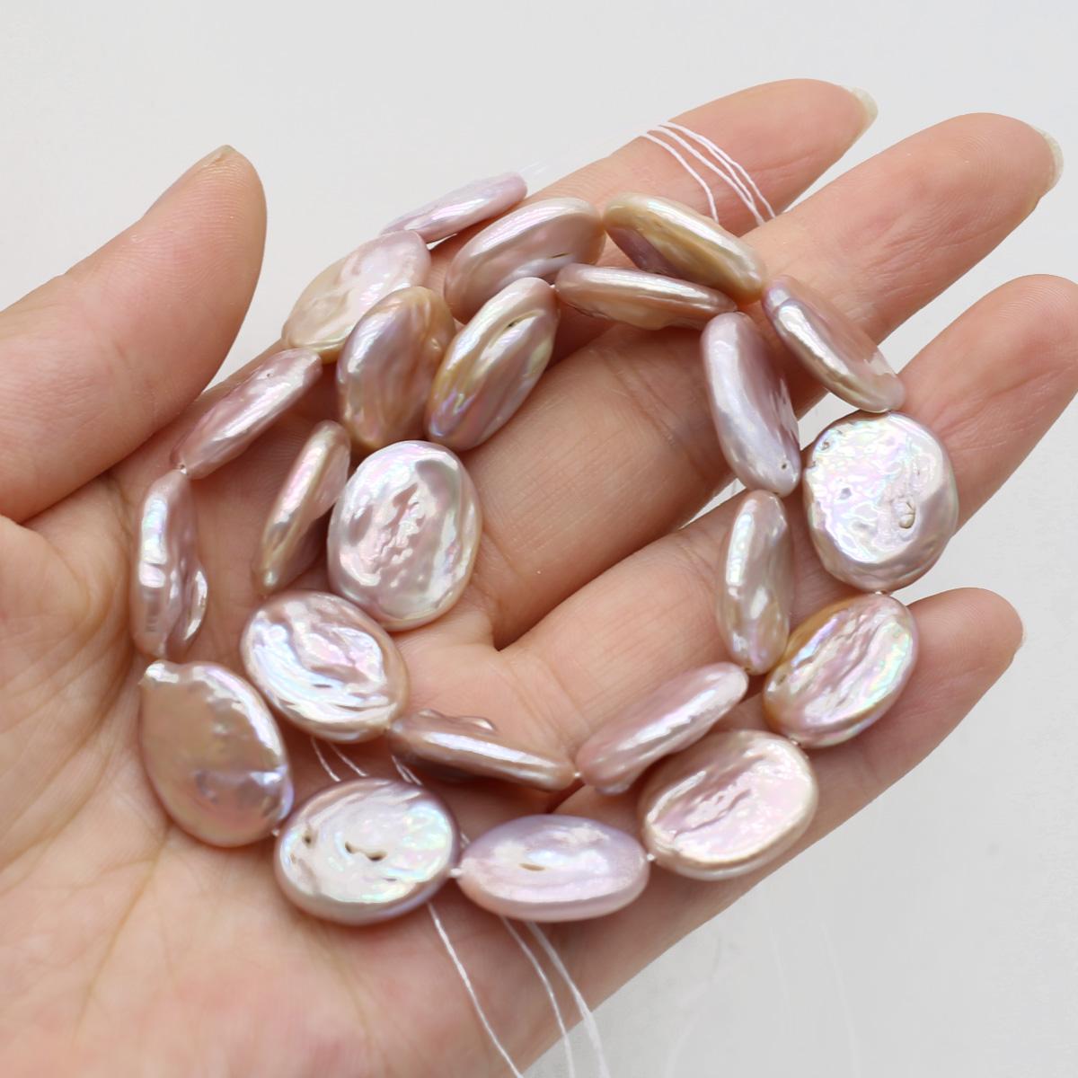 

1String, Purple Natural Freshwater Pearls 14×18mm, Handmade Oval Pearl Beads for Jewelry Making DIY Crafts, Needlework 36cm 1String/14×18mm-36cm фиолетовый