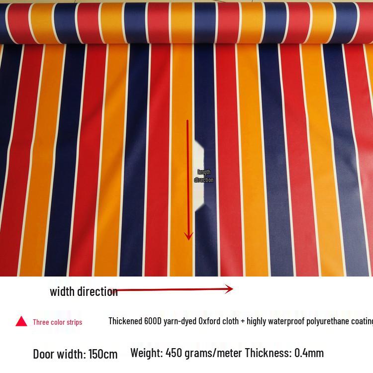 600D Oxford Stripe Waterproof Retractable Canopy Awning