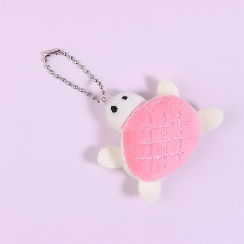 Cartoon Turtle Plush Doll Keychain Anti-Lost Keyring Children Fluffty Keyring Stuffed Animal Doll School Bag Pendant
