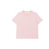 Solid Color Signature Round Neck Cotton Short Sleeve T-Shirt Women Tops Pink CZ191-PSZ
