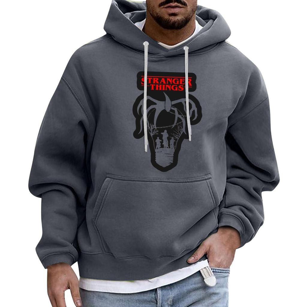 Pánská Sportovní Volnočasová Dlouhý Rukáv S Kapsou S Kapucí Kapuce Mikina