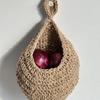 Wall-Mounted Cotton Rope Fruit & Vegetable Basket with Bird's Nest Design