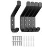 1/4Pcs Simple Black Coat Hook Screw Installation Stainless Steel Door Hook Wall Mounted Non-slip Robe Holder Clothes