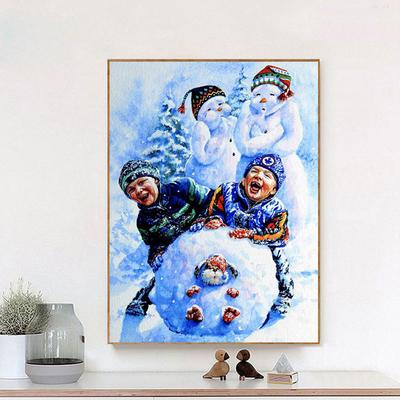Diamant-Malerei, Porträt, Schneemann, voller Bohrer, Diamant-Stickerei, Winter-Cartoon, Kristall-Diamant-Kunst