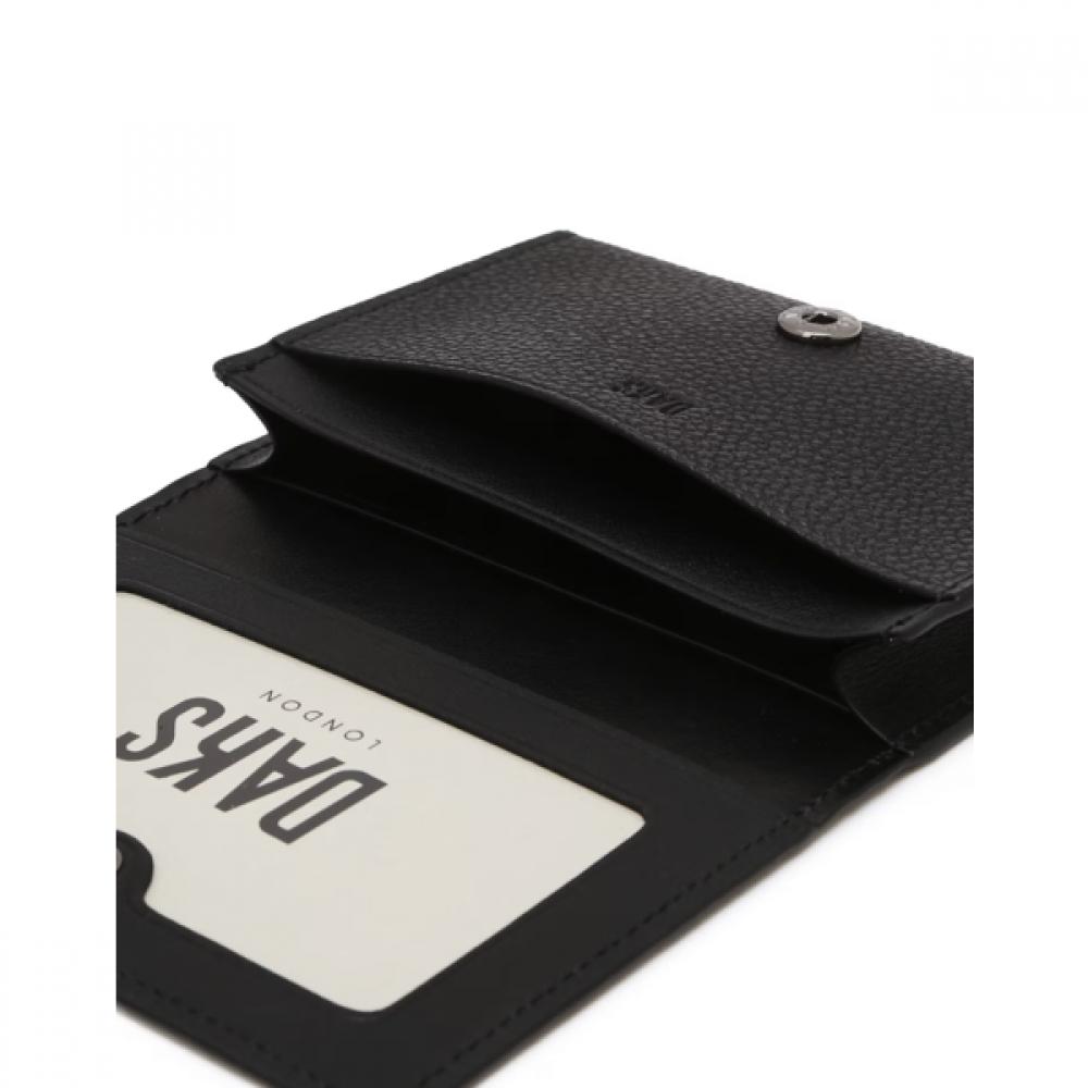 Daks Slim Max Luxo Black Embossed Logo Leather Card Wallet Dbho6f746bk