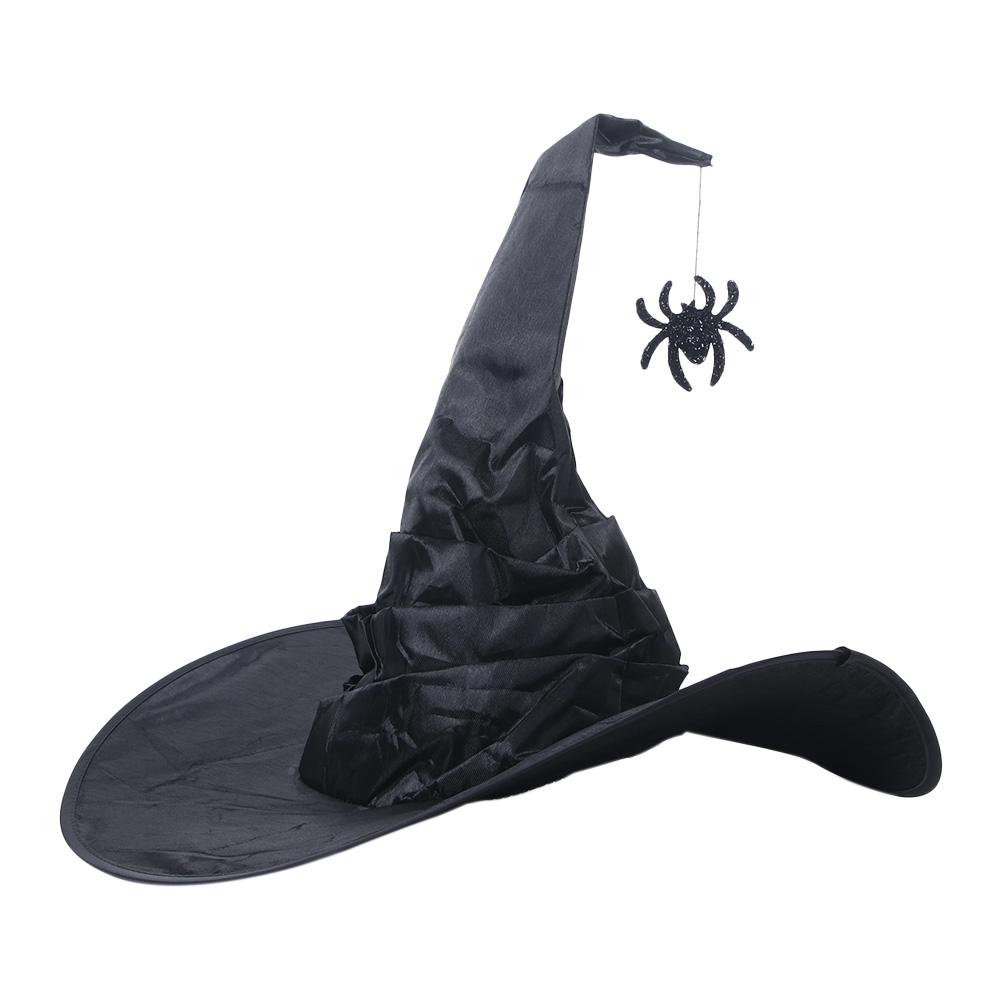Night club Bat Performance Props Witch Hats Sorcerer Caps Halloween Hats Black Folds Wizard Cap
