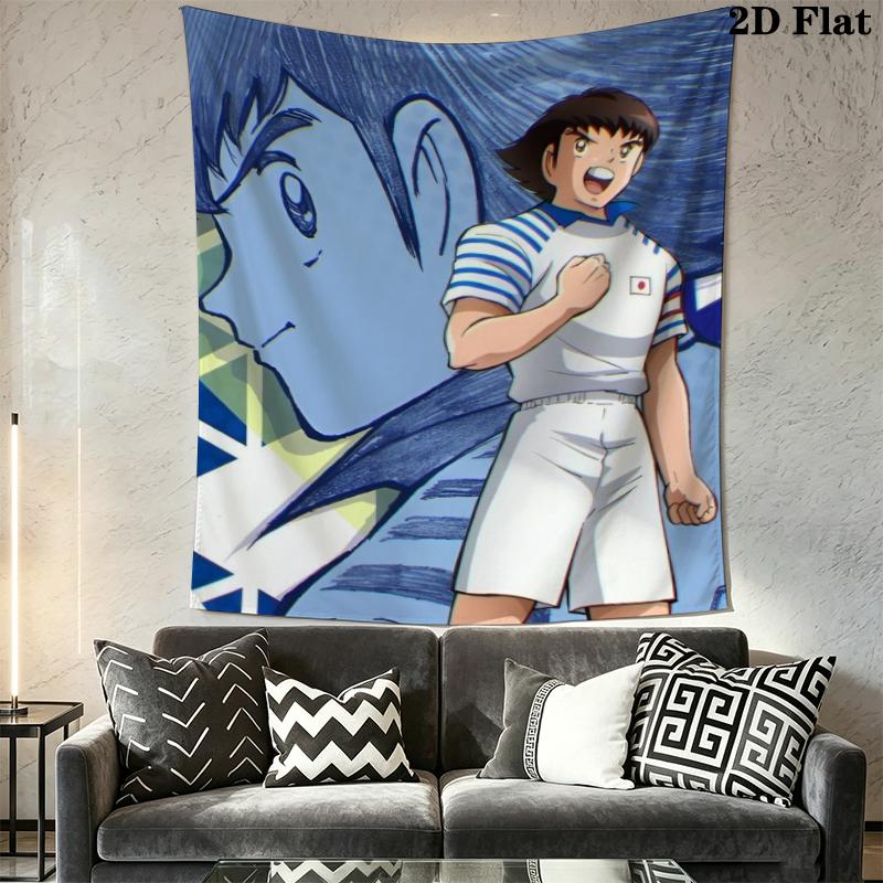 Captain Tsubasa Wall Tapestry Aesthetic Wall Hanging Printed Fabric Blanket Decorative Tapestries for Bedroom Living Room Home Decor