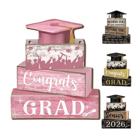 2026 Graduation Door Sign, Congrats Grad Decorative Porch Welcome Sign, Wooden Wall Hanging Plaque for Photo Booth Prop, Graduation Party Supplies