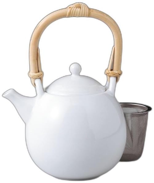 

Белый фарфоровый чайник Чай x x Сделано в Сетомонохонпо (с сетчатым фильтром) [13 10.5 11.3см, 470мл] Чайник, Китай,