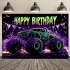 1pc Truck Birthday Party Tapestry Polyester Fabric No Electricity Needed Versatile Celebration Tapestry