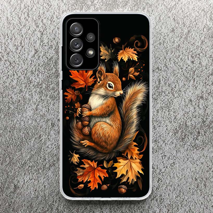 Animal Squirrel Print Soft Case for Samsung Galaxy A52 A51 A50 A42 A32 A22 A12 Phone Shell A41 A31 A21S 71 A30S A20S A10S A40 A3
