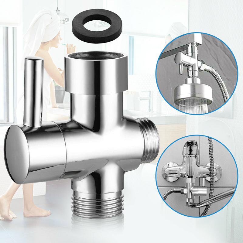1/2" Çıkış Yönlendirici Vana Ayırıcı Ergonomik Tasarım Pirinç 3 Yollu T Adaptörü Duş Başlığı Anahtarı İçin