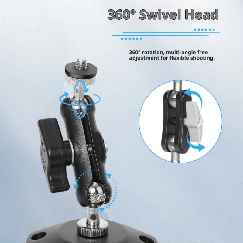 Adjustable Suction Cup Mount for Go Ultra Action Cameras With 360 Degree Rotation And Metal Construction