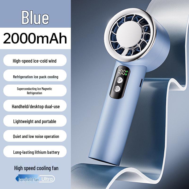 Rechargeable Handheld Turbo Ice Cooling Fan – Portable Electric Mini Fan