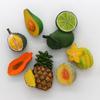 Bionic Fruit Refrigerator with 3D Fridge Magnets Pineapple Bamboo Avocado Papaya Strawberry Durian Cherry Carambola Home Décor