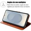 Coque de protection - BOOLING - pour Samsung Galaxy S25 Plus - Effet Cuir Marron - 2 Verres Trempés - Antichoc