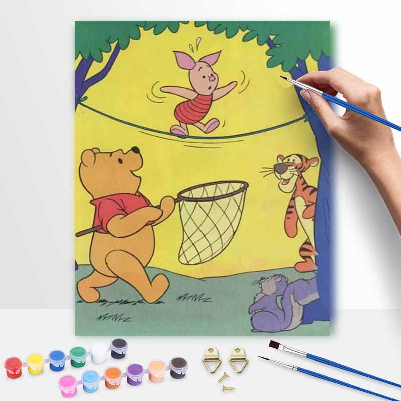 Disney Winnie The Pooh digital oil painting diy coloring handpainted handpainted filling home decoration gift, nice wall decor art