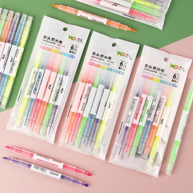 In Stock: Double-Ended Fluorescent Highlighter - Multi-Color Creative Journaling Pen Set