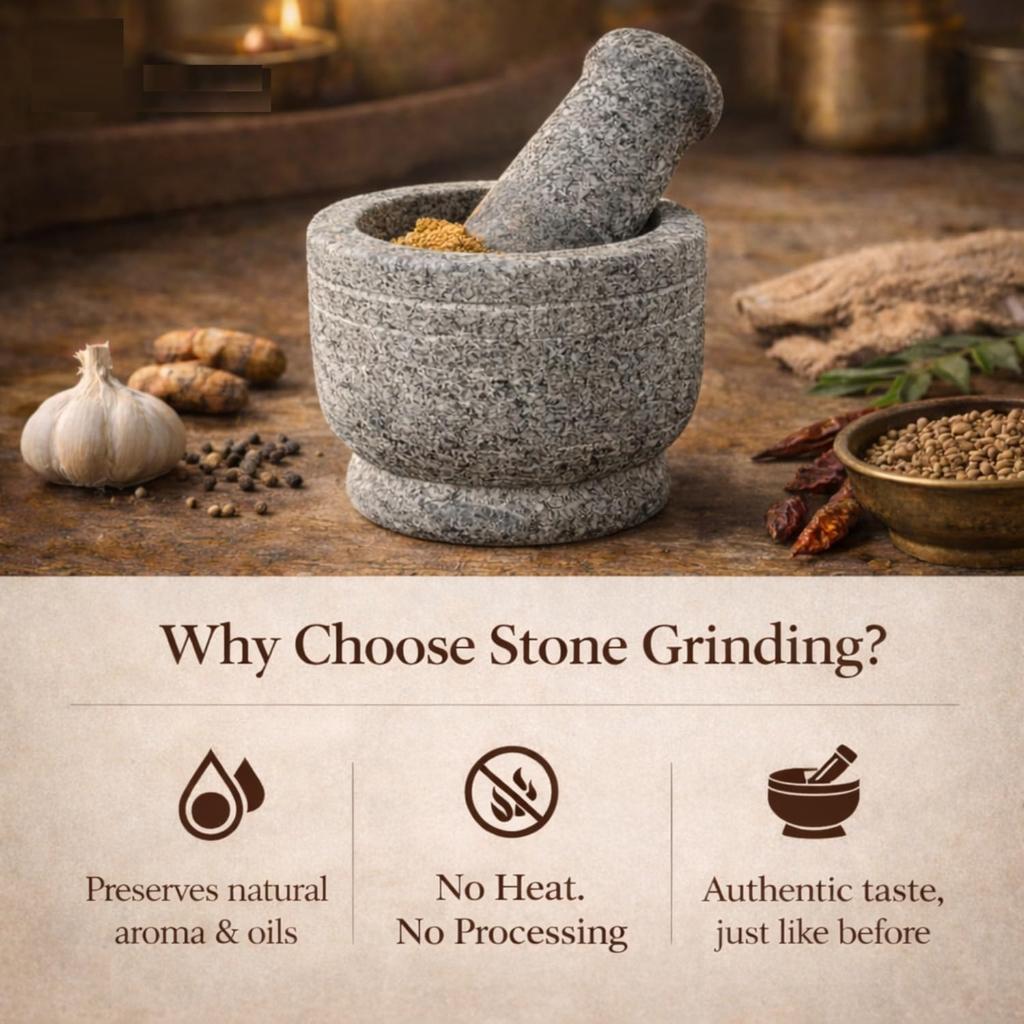 Granite Stone Mortar and Pestle Set for Kitchen | Handcrafted Okhli Musal for Grinding & Mixing | 4 inch