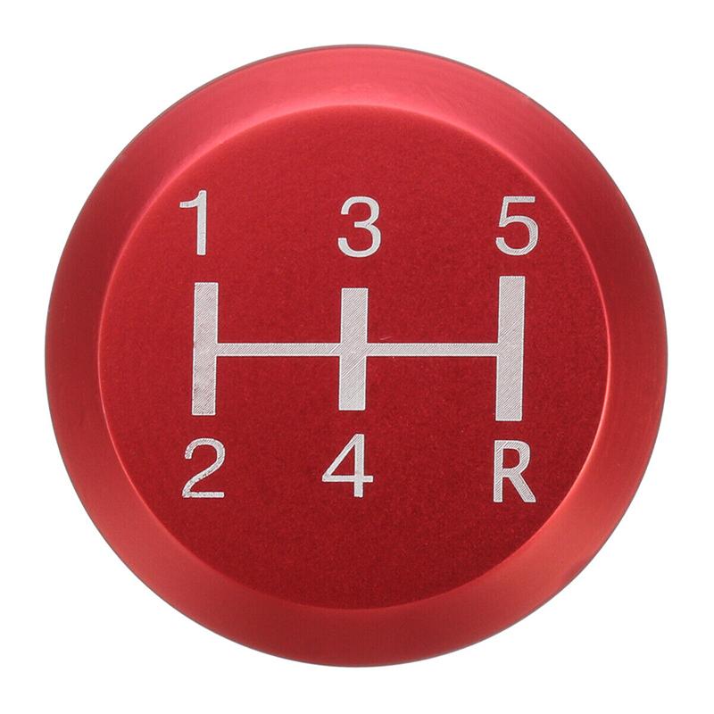 Red 5 Speed Car Manual Aluminium Alloy Gear Stick Shift Knob Shifter Lever Head with 3 Adapter