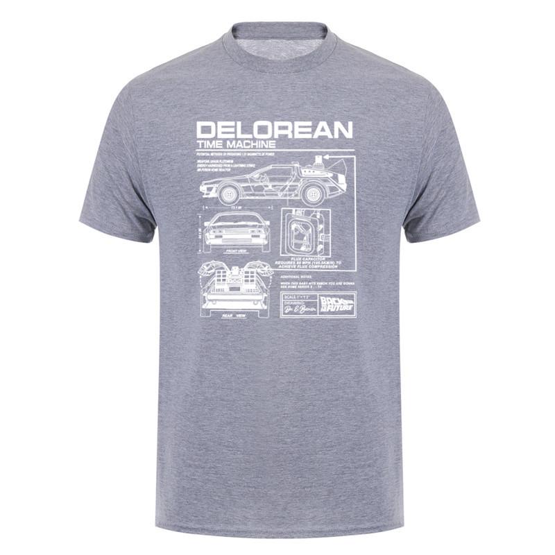 Back To The Future Delorean Schematic Tshirt Print Tshirt Unisex Cotton T Shirt Summer Hip Hop Tees Dz241