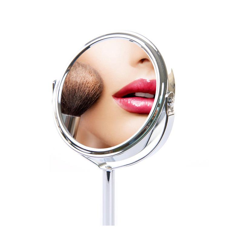 Miroir de maquillage de bureau double face HD en métal grossissant petit miroir de bureau grand miroir rotatif de bureau miroir de vanité