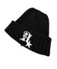 Damiswi Ribbed D Symbol Cotton Beanie_Black
