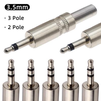 5Pcs 3Pole Stereo 2Pole Mono Auido Connector 3.5mm Headphone Male Plug for 3.5mm Earphone Jack Adapter