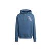 adidas Solid Color Brand Drawstring Hooded Long Sleeves Hoodie Unisex Blue Men's HL9382