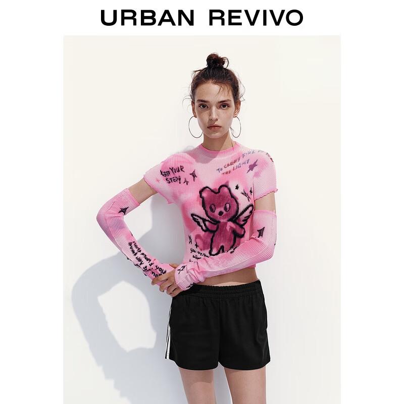 UR Women's Tie-Dye Graffiti Patchwork Ultra Short T-Shirt