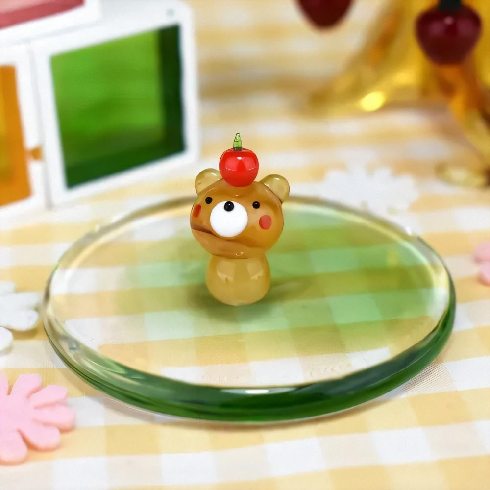 Four Cart Cute Handmade Glass Apple Bear