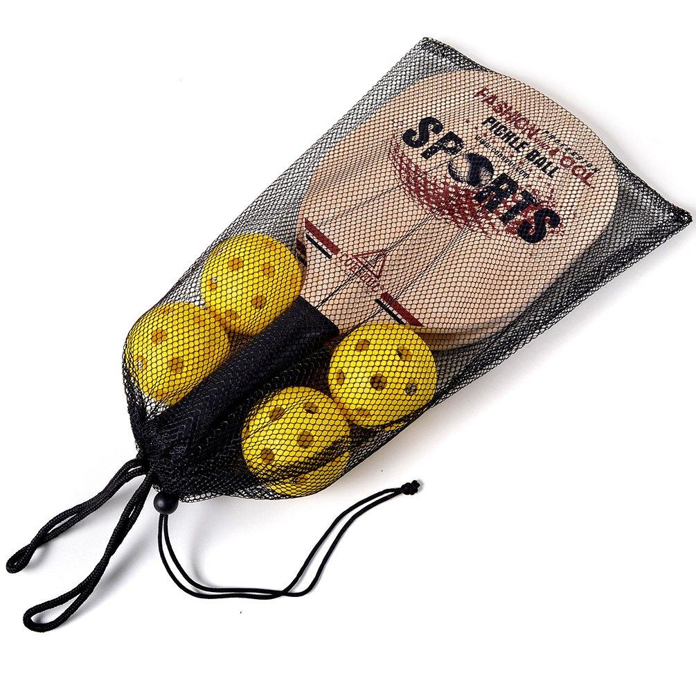 CUESOUL Basswood Pickleball Paddle Bundle Set (2 Paddles + 4 Balls + 1 Carrying Bag)