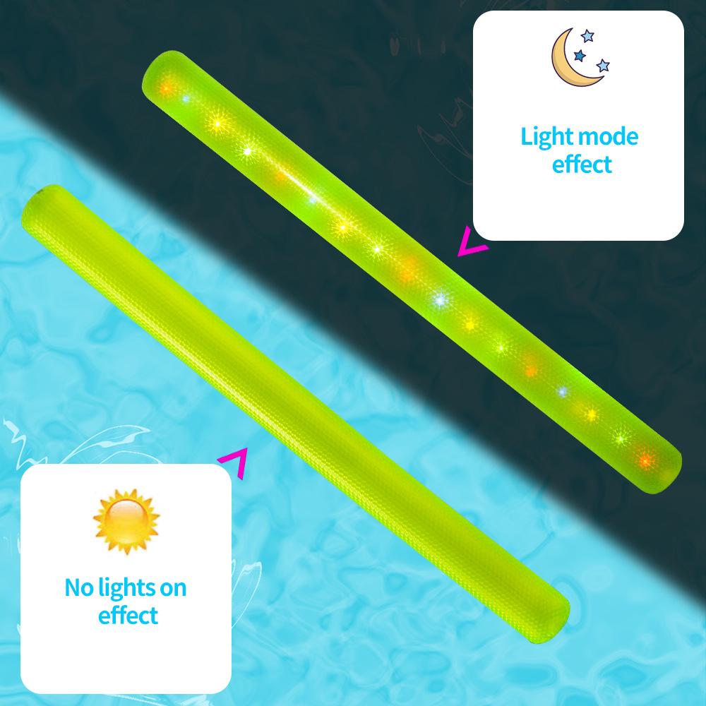 Inflatable Led Flotation Stick For Kids Adults Glowing Swim Aid For Pool Training Floating Water Toy For Beach Lake Night Party