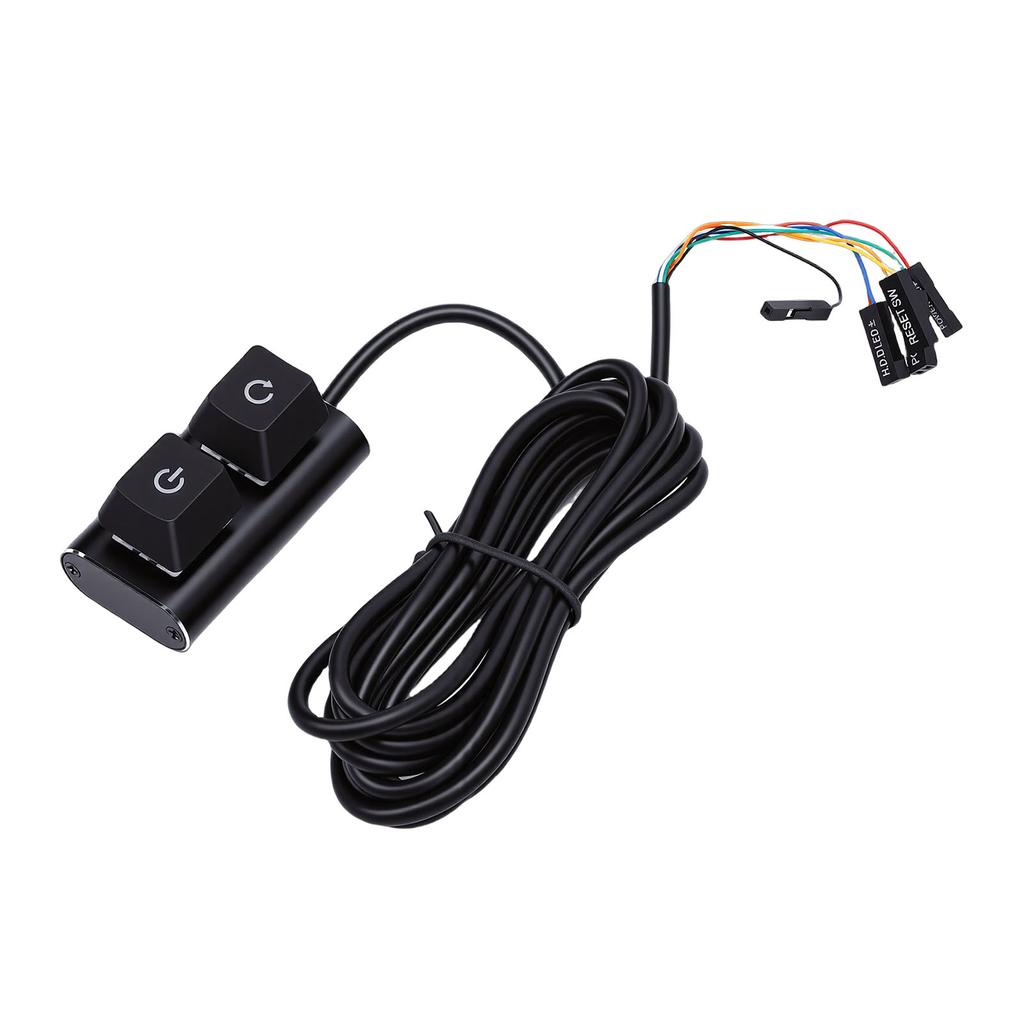 Desktop Computer Power Switch External PC Power Button Extension Cable with On Off Reset Switch for Computer Motherboard
