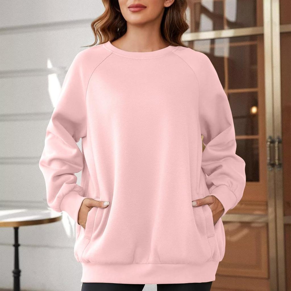 Kadın Büyük Boy Kapşonlular Polar Sweatshirtler Uzun Kollu Kazaklar Kazak Sonbahar Giysileri