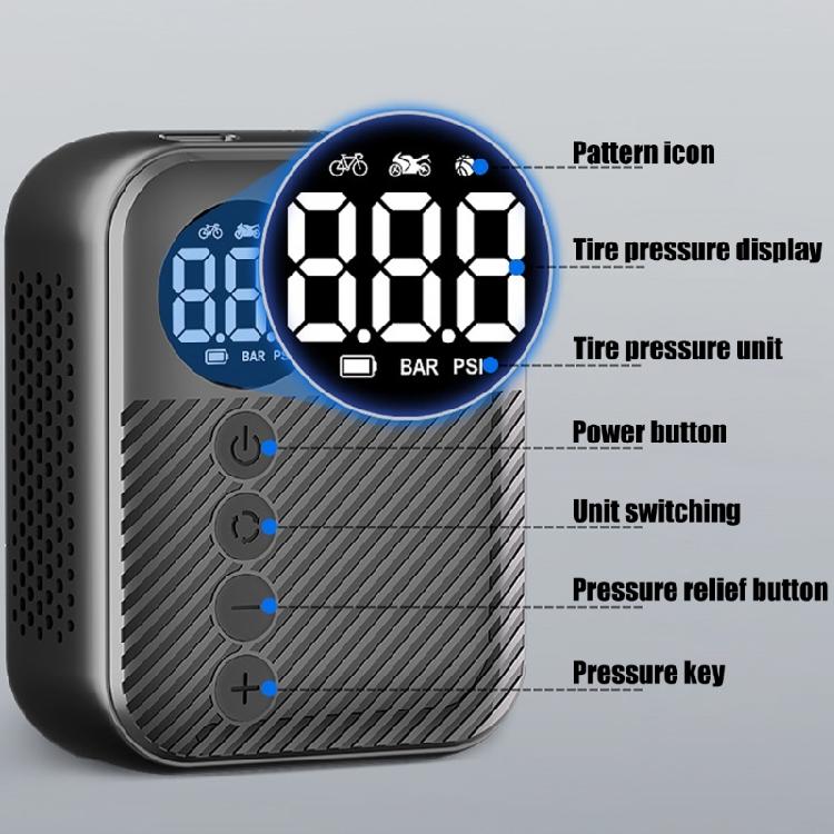 Rechargeable Car Air Compressor Portable Car Tire Inflator Pump With Digital Display Handheld Bicycles Air pumps