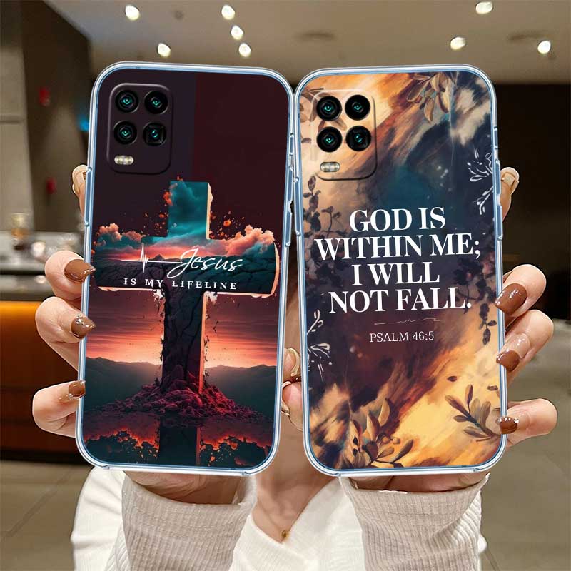 RE13 Bible Verse Jesus cross Transparent Phone Case for Motorola Moto G7 G8 G9 G84 G85 G73 G24 G15 Z2 Play Power Plus