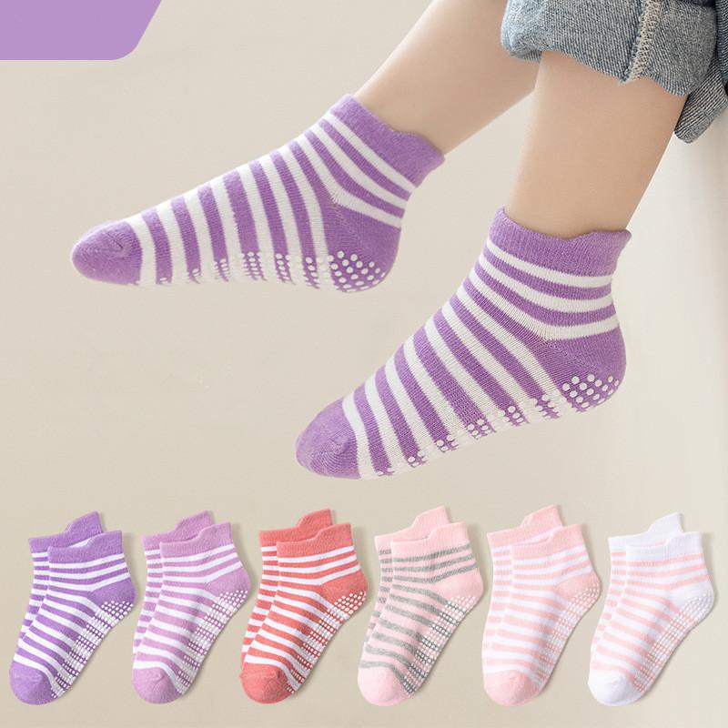 6 Paar 0-5 Jahre Rutschfeste Kindersocken mit Griff Kleine Mädchen Jungen Knöchelsocken Säuglinge Kleinkinder Kinder Bodensocken
