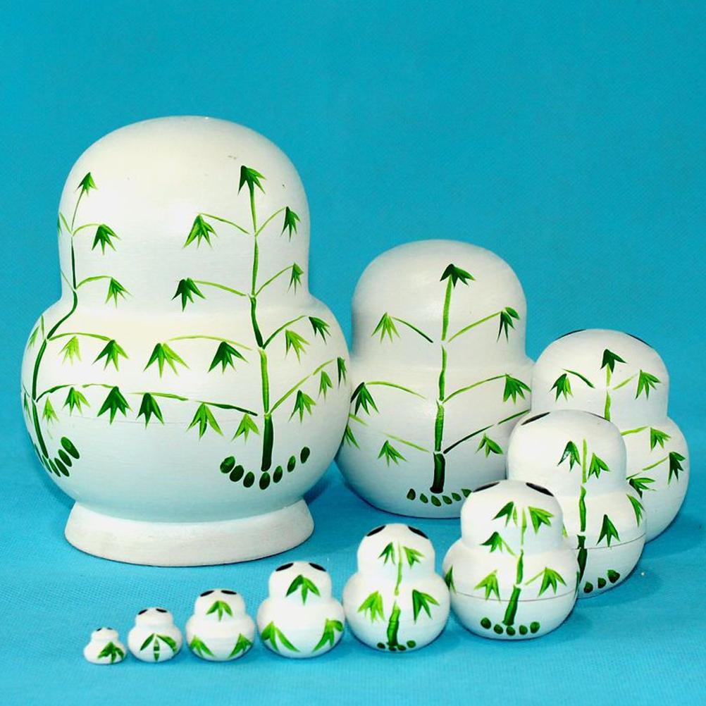 10 Layer Tiger Russian Nesting Dolls Toy Wooden Toys Cute Animal Pattern Wooden Nesting Toys